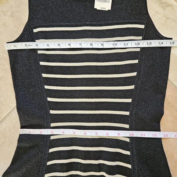 J.McLaughlin Emilie Dress Womens XS Sleeveless Knit Black/Gold Metallic Tank - Picture 11 of 12